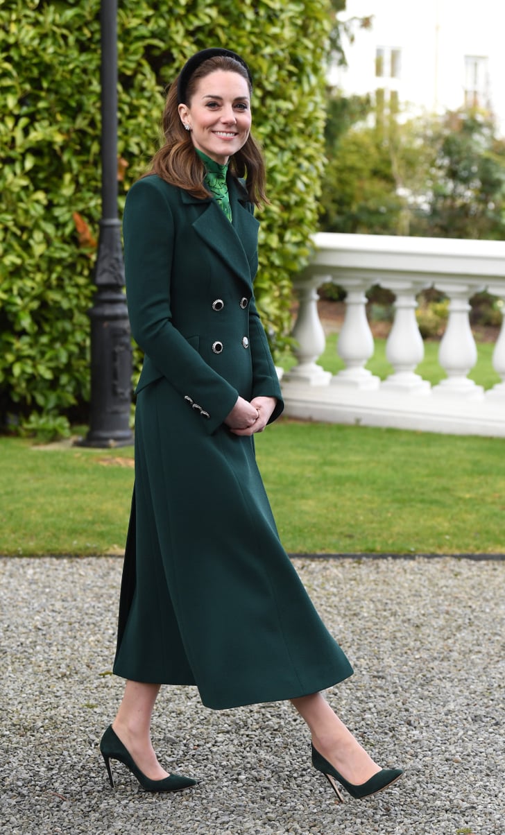 The Duchess of Cambridge a Wears Velvet Headband in Ireland