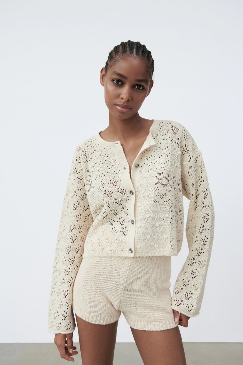 For a Jeweled Style: Zara Jewel Button Knit Cardigan