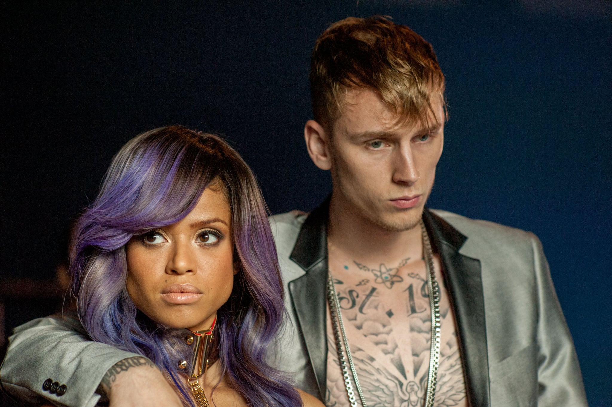 BEYOND THE LIGHTS, from left: Gug Mbatha-Raw, Richard Colson Baker (aka Machine Gun Kelly), 2014. ph: Suzanne Tenner/Relativity Media/courtesy Everett Collection