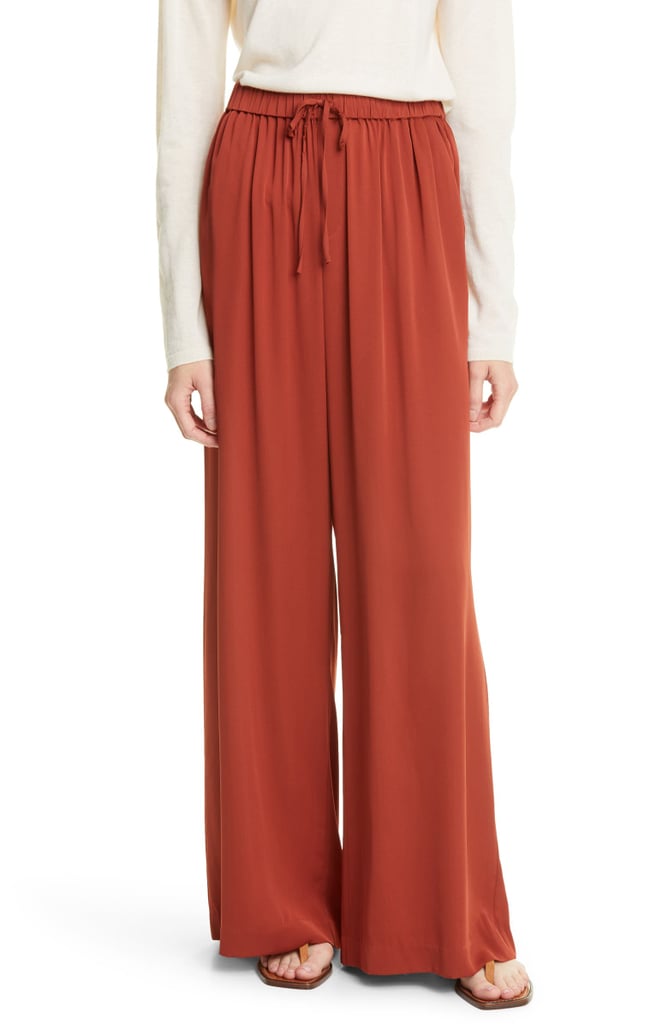 Nordstrom Signature Wide Leg Stretch Silk Pants