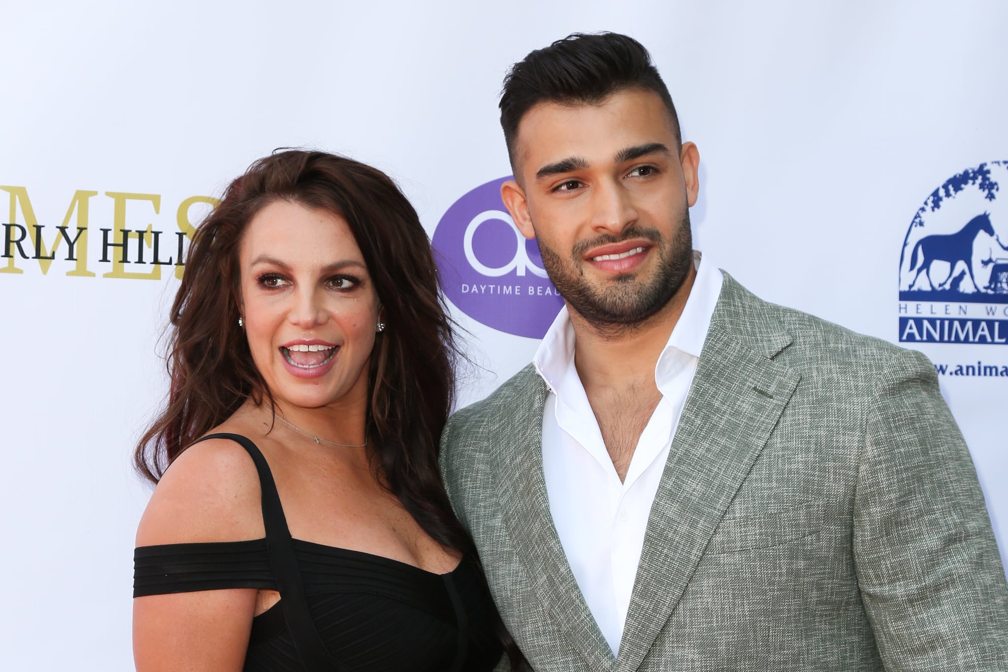 LOS ANGELES, CALIFORNIA - SEPTEMBER 20: Britney Spears (L) and Sam Asghari (R) attend the 2019 Daytime Beauty Awards at The Taglyan Complex on September 20, 2019 in Los Angeles, California.  (Photo by Paul Archuleta/FilmMagic)
