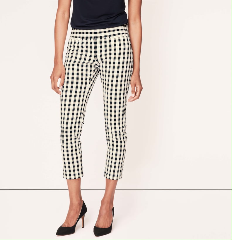 LOFT Gingham-Print Pants