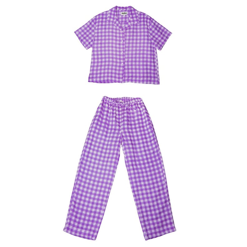 Holiday the Label  Pyjama Long Set - Gingham - Purple