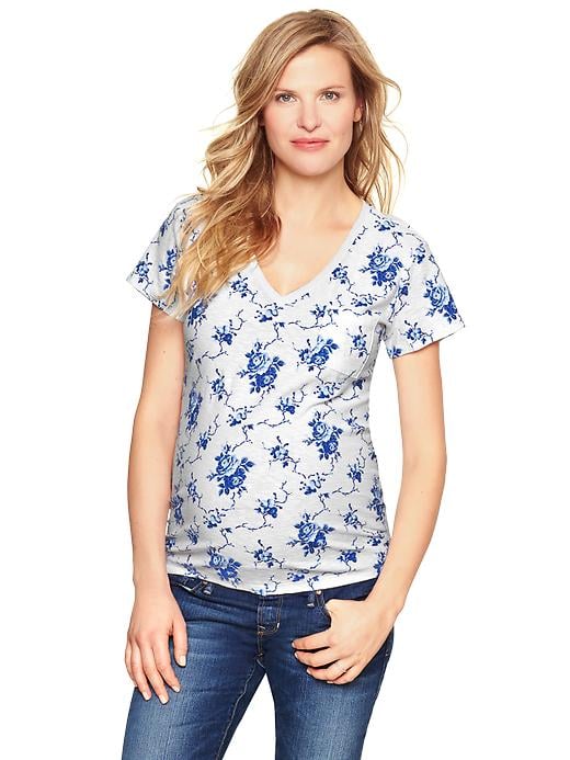 Gap Floral-Print V-Neck Tee