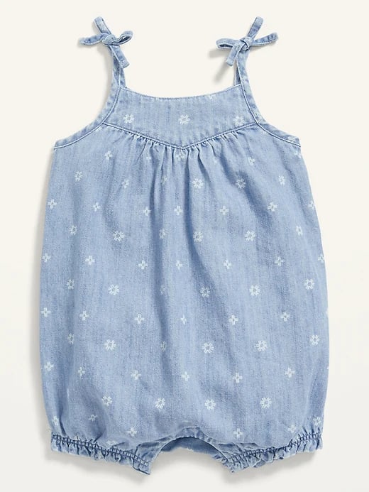 Old Navy Tie-Shoulder Chambray Bubble One-Piece