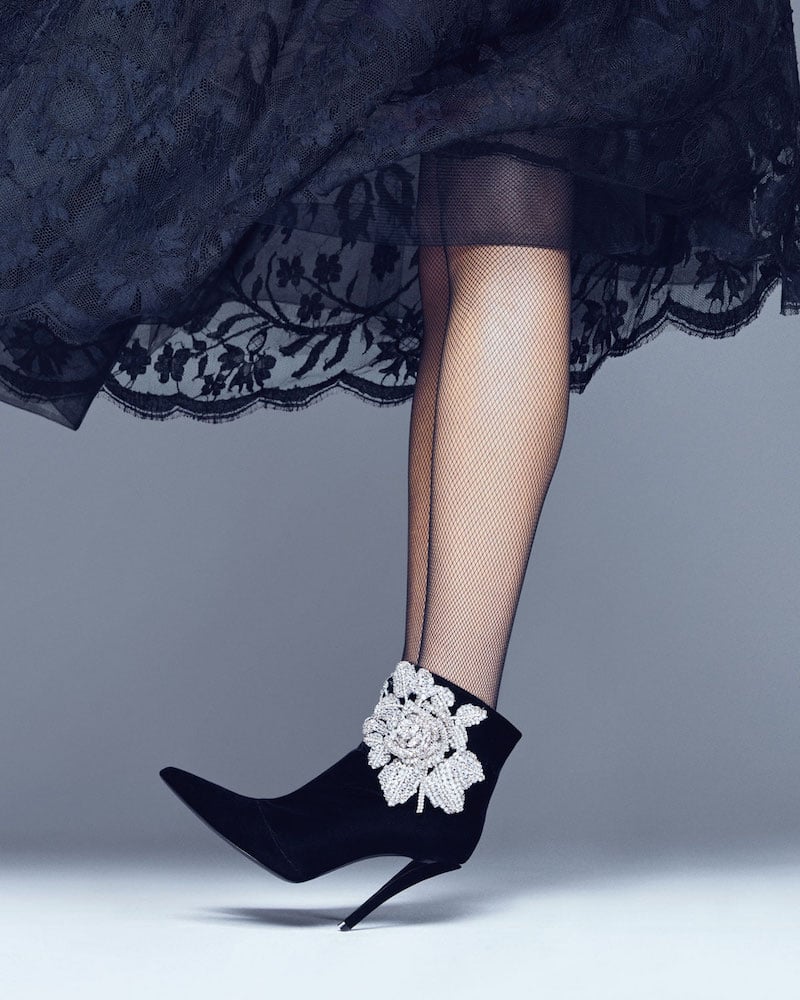 Kate's Roger Vivier Rose Strass Velvet Bootie