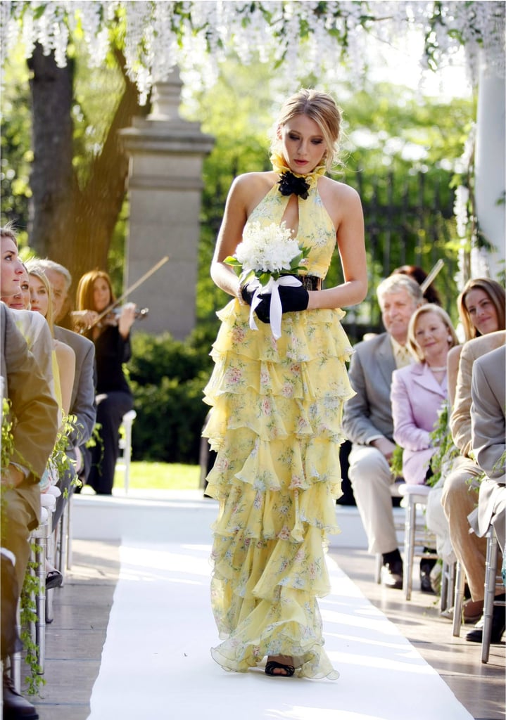 Serena van der Woodsen Wearing a Yellow Halter Dress