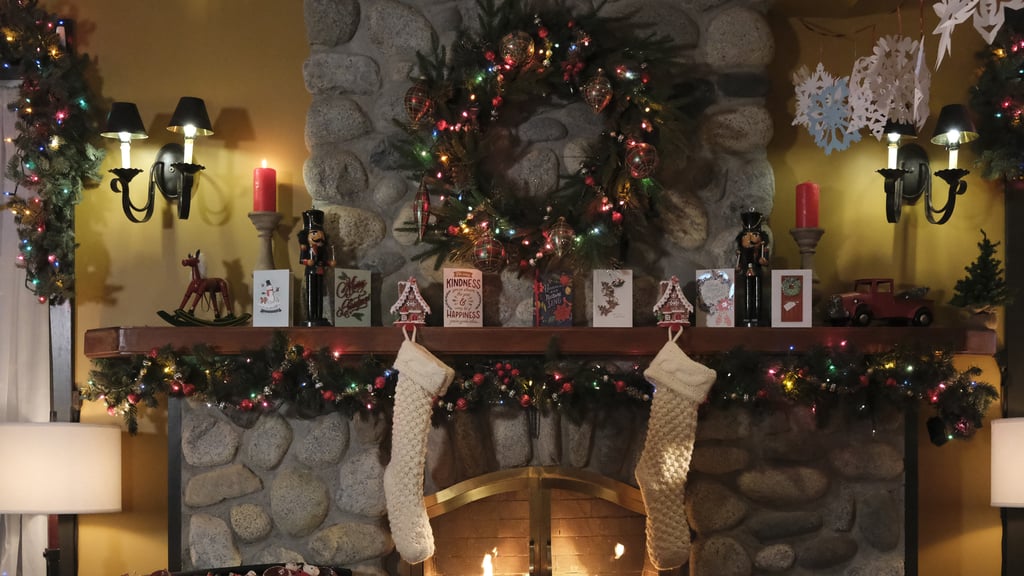 Christmas Fireplace Zoom Background