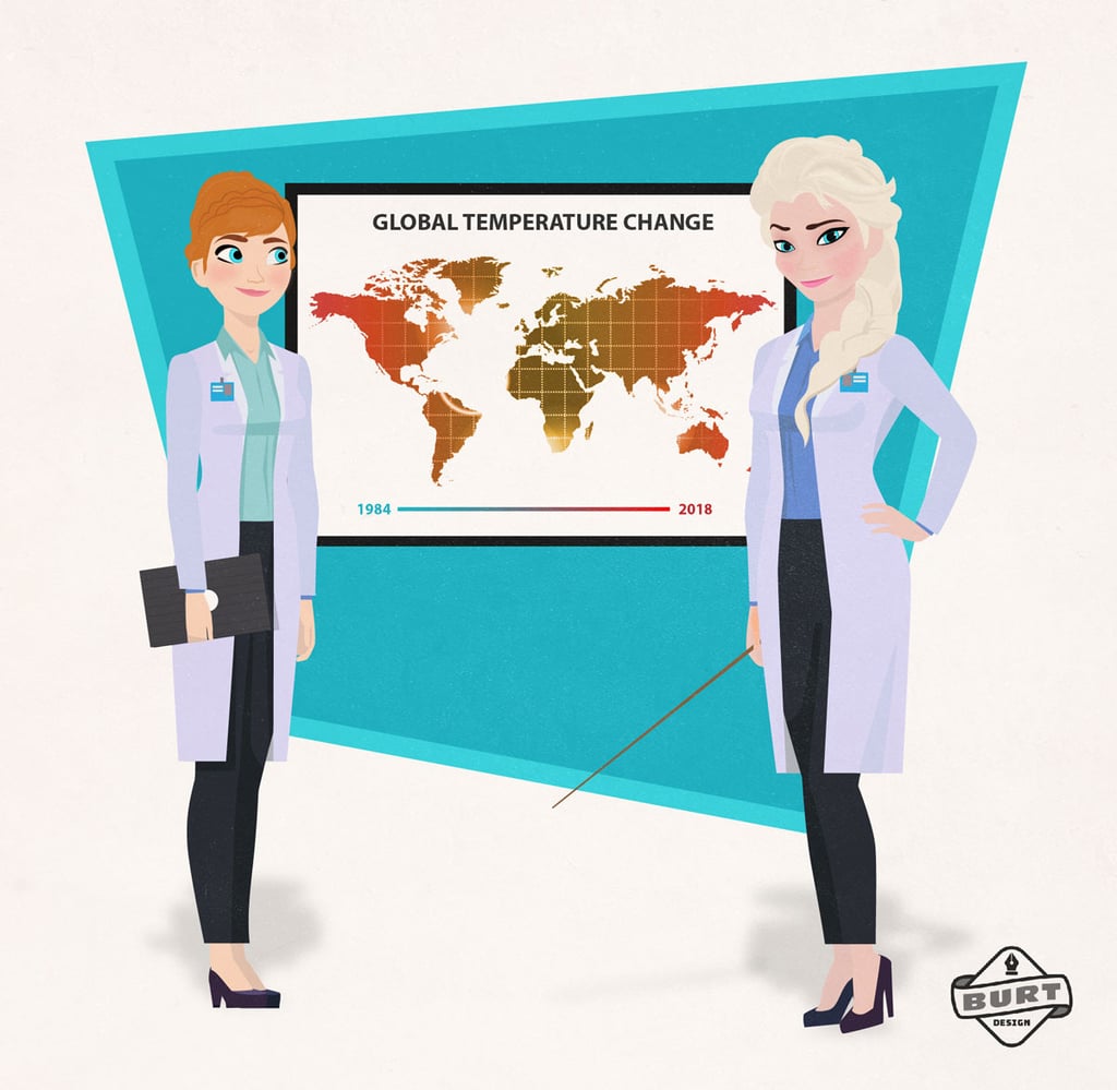 Career-Driven Anna and Elsa: Climate Change Scientists