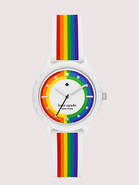 Morningside Rainbow-Striped Silicone Watch