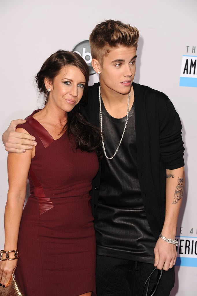 Justin Bieber had his arm around his mom. | Justin Bieber at the