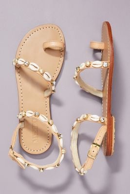 Mystique Shell-Embellished Sandals