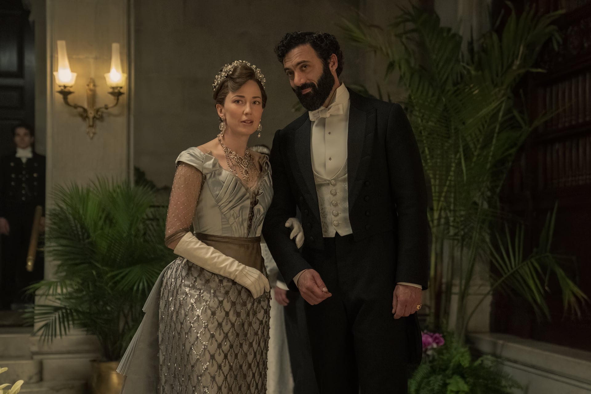 Carrie Coon and Morgan Spector in the Gilded Age