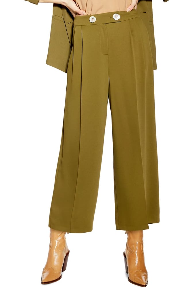 Topshop Rita Cropped Wide Leg Trousers