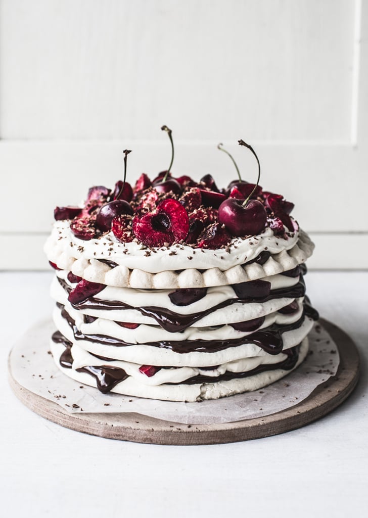 Chocolate Cherry Meringue Stack Cake