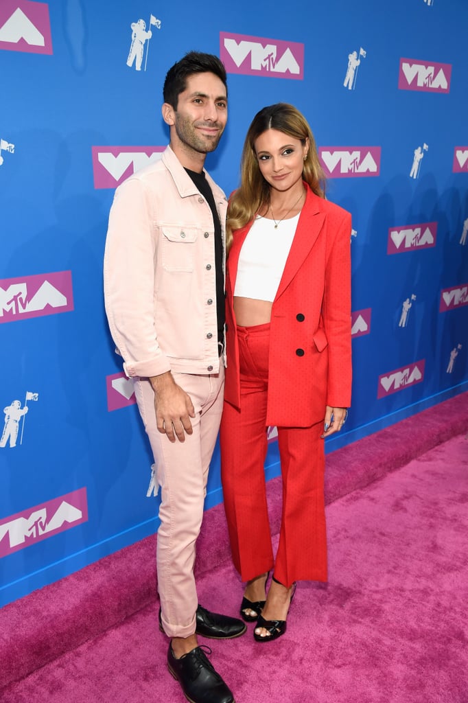 Nev Schulman and Laura Perlongo at the 2018 MTV VMAs