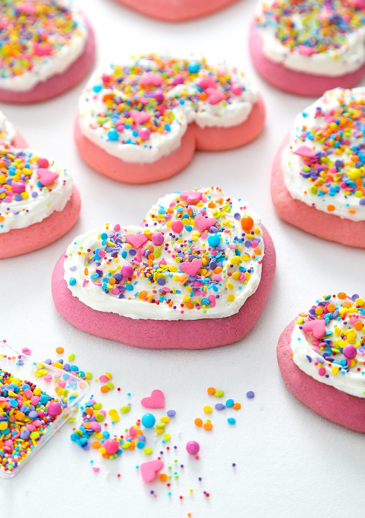 Heart-Shaped Lofthouse-Style Sugar Cookies