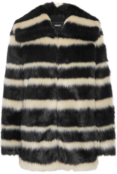 DKNY Striped faux fur coat ($495)