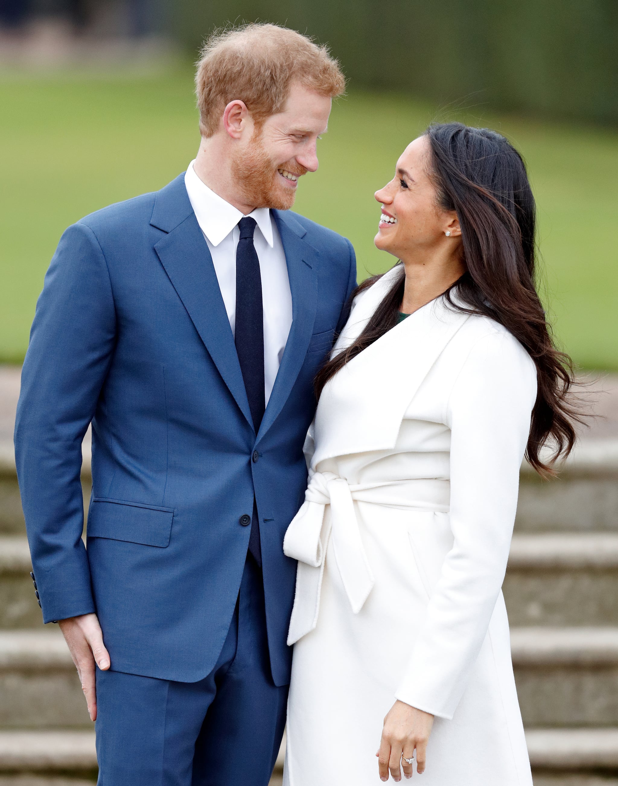 LONDON, UNITED KINGDOM - NOVEMBER 27: (EMBARGOED FOR PUBLICATION IN UK NEWSPAPERS UNTIL 24 HOURS AFTER CREATE DATE AND TIME) Prince Harry and Meghan Markle attend an official photocall to announce their engagement at The Sunken Gardens, Kensington Palace on November 27, 2017 in London, England.  Prince Harry and Meghan Markle have been a couple officially since November 2016 and are due to marry in Spring 2018. (Photo by Max Mumby/Indigo/Getty Images)