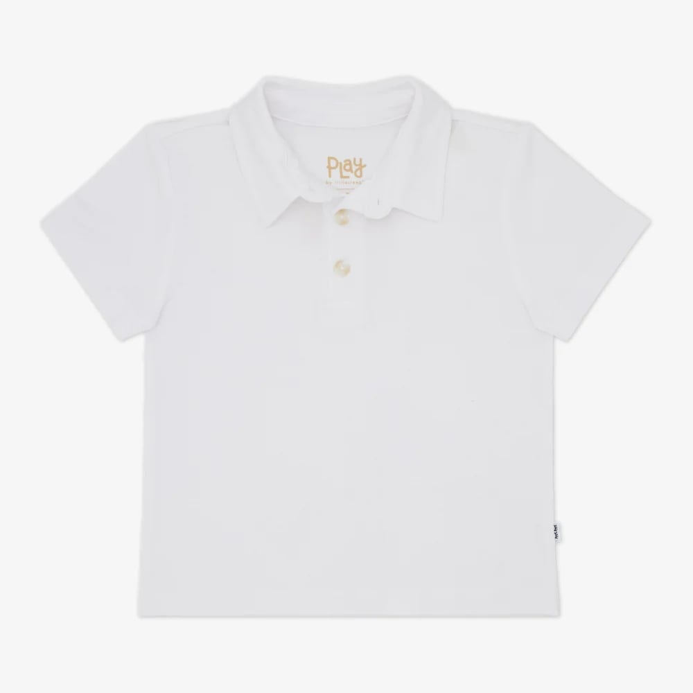 Little Sleepies Bright White Polo Shirt