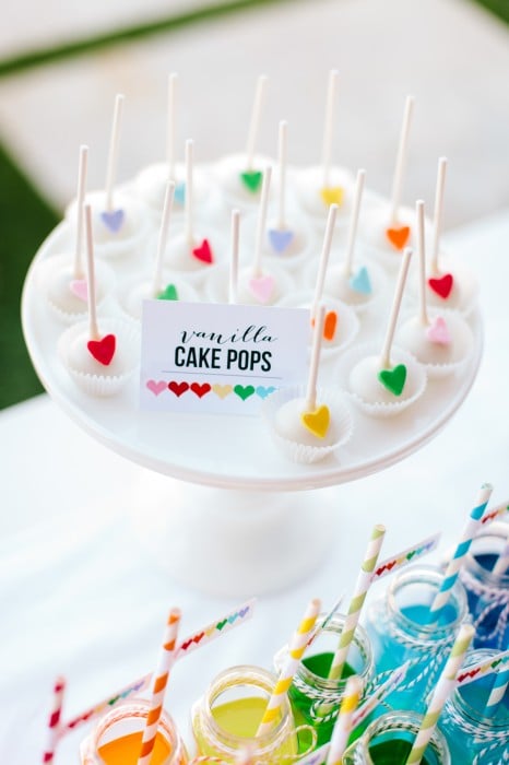 Colorful Heart Cake Pops