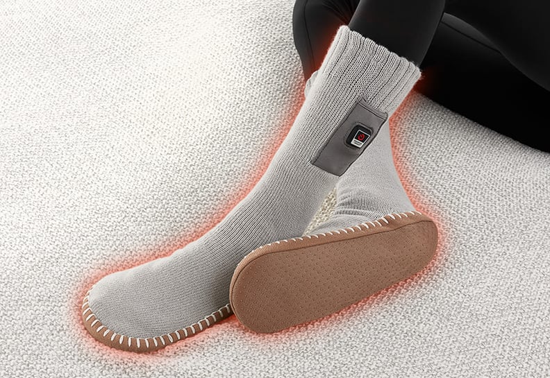 A Slipper-Sock Blend: SharperImage Heated Slipper Socks