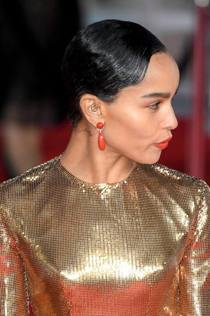 Zoë Kravitz's Gold Saint Laurent Dress at the 2020 BAFTAs
