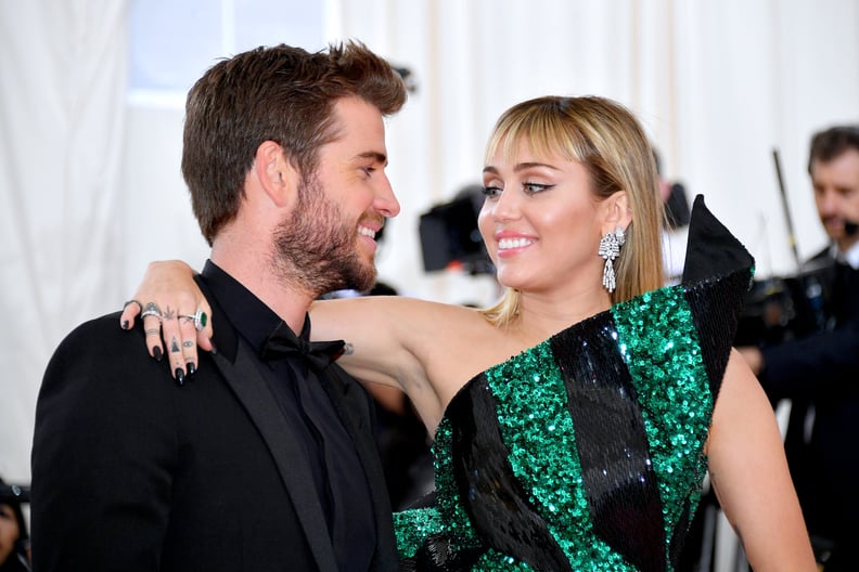 NEW YORK, NEW YORK - MAY 06: Liam Hemsworth and Miley Cyrus attend The 2019 Met Gala Celebrating Camp: Notes on Fashion at Metropolitan Museum of Art on May 06, 2019 in New York City. (Photo by Dia Dipasupil/FilmMagic)