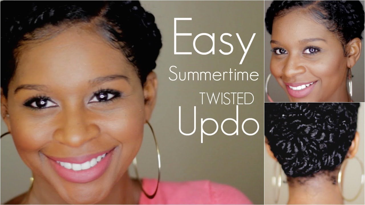 Twisted Updo For Short Natural Hair | 16 Easy Updo Hairstyles to Try at  Home | POPSUGAR Beauty