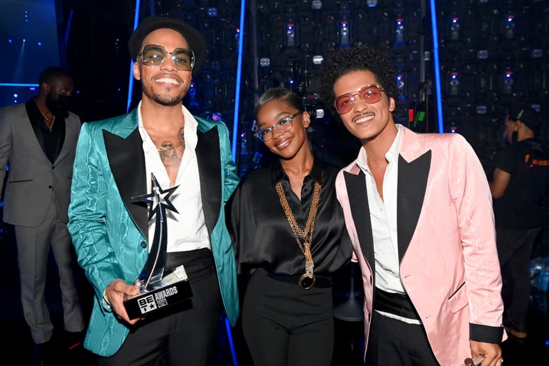Marsai Martin, Anderson .Paak, and Bruno Mars at the BET Awards