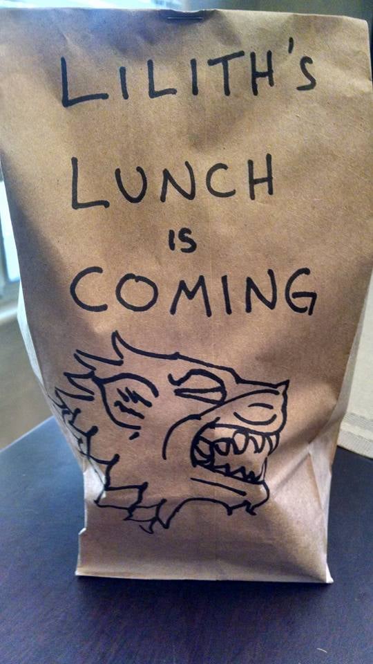 Funny Drawings For School Lunch Brown Bag