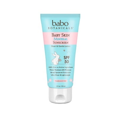 Babo Botanicals Baby Skin Mineral Sunscreen Lotion, SPF 50