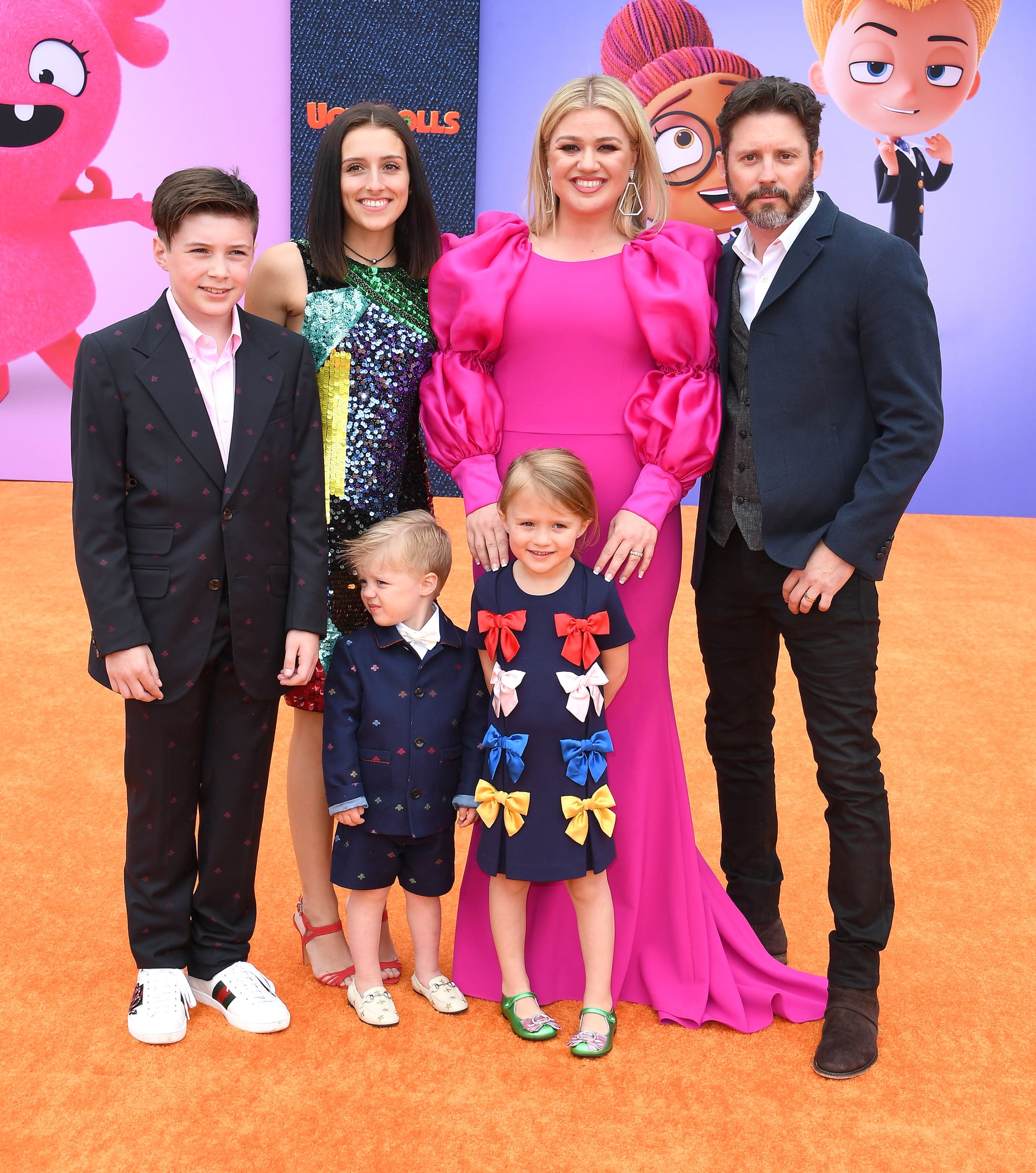 LOS ANGELES, CALIFORNIA - APRIL 27: Seth Blackstock, Remington Alexander Blackstock, Savannah Blackstock, Kelly Clarkson, River Rose Blackstock, and Brandon Blackstock  arrives at the STX Films World Premiere Of 