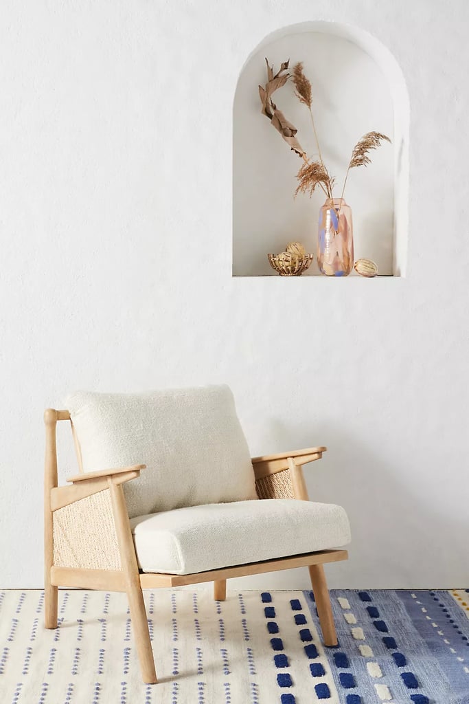 An Accent Chair: Linen Cane Chair