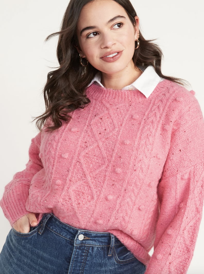 Old Navy Speckled Cable-Knit Popcorn Sweater