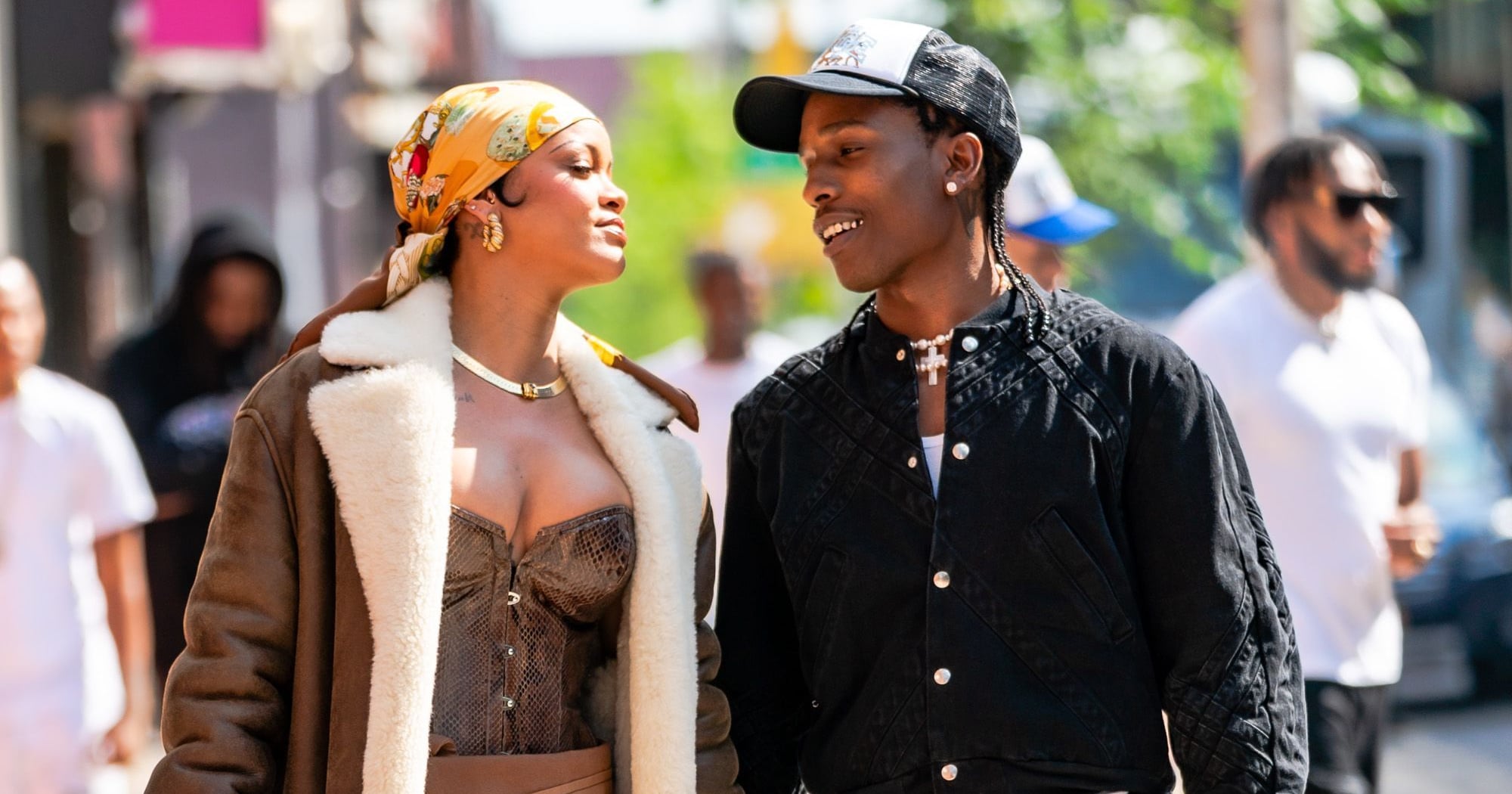 Rihanna and A$AP Rocky spotted shooting music video in New York
