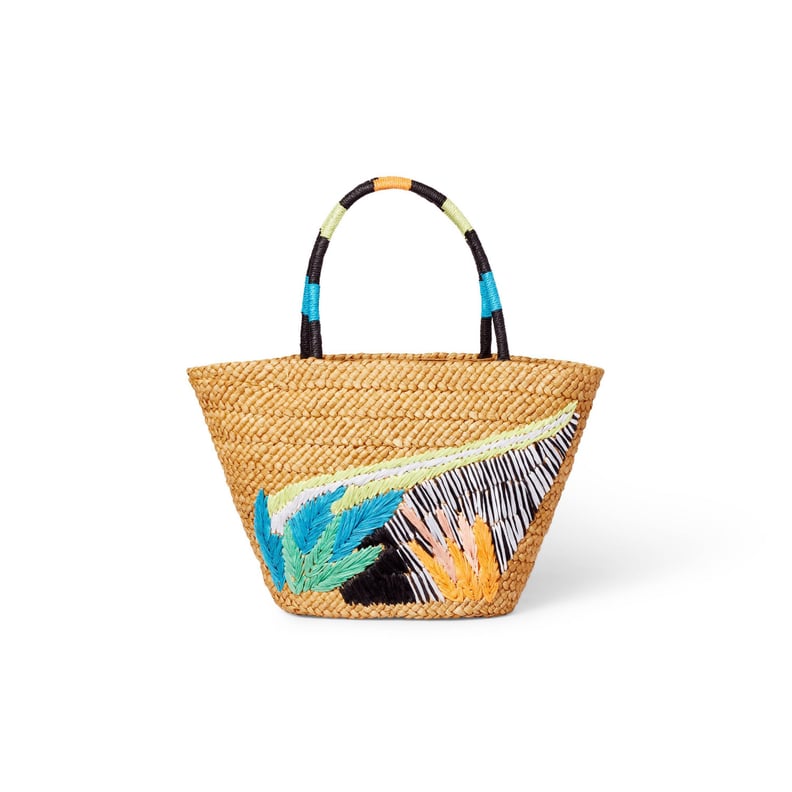 A Cute Tote: Tabitha Brown For Target Abstract Botanical Print Woven Straw Tote