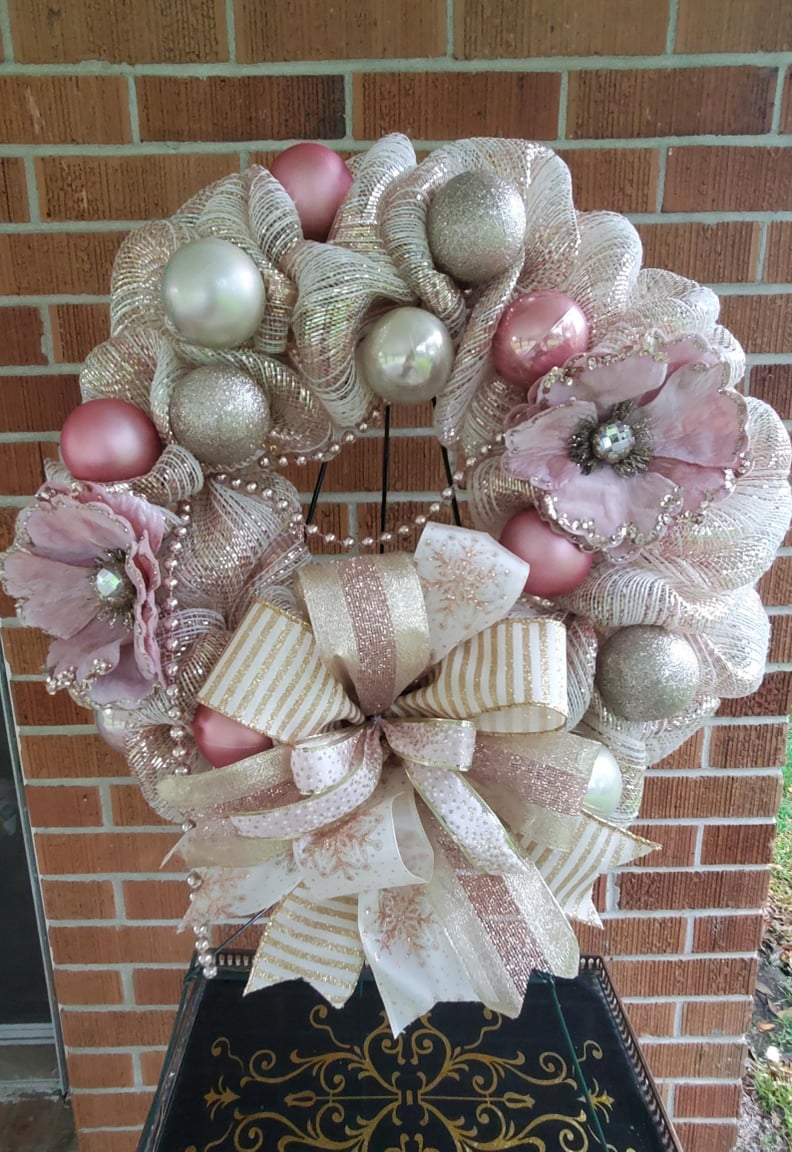 Pink Victorian Christmas Wreath