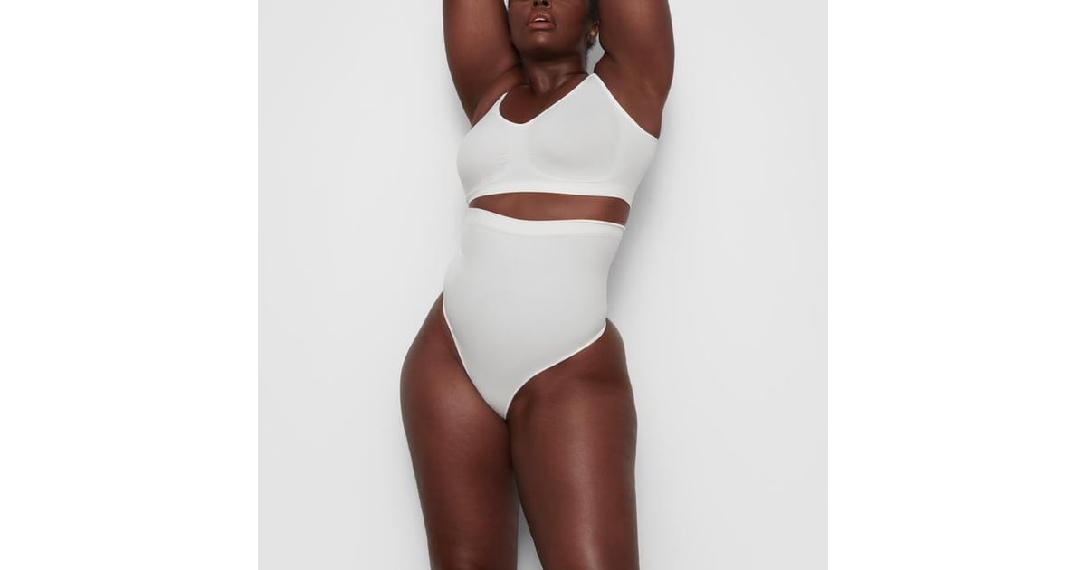 Skims Sculpting High Waist Thong in Marble, A Skims Shapewear Collection  For Brides Has Arrived, and Yes, There's Something Blue