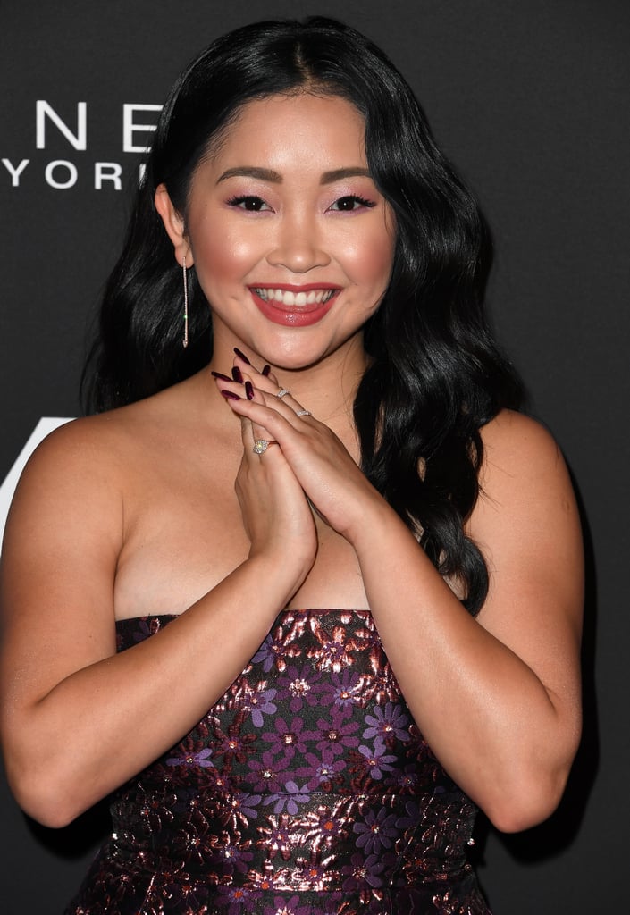 Lana Condor's Purple Nail Polish Color With Glitter