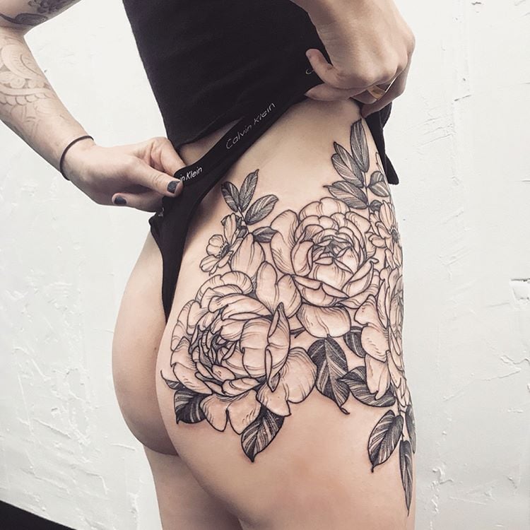 Tattooed girl and her sexy ass