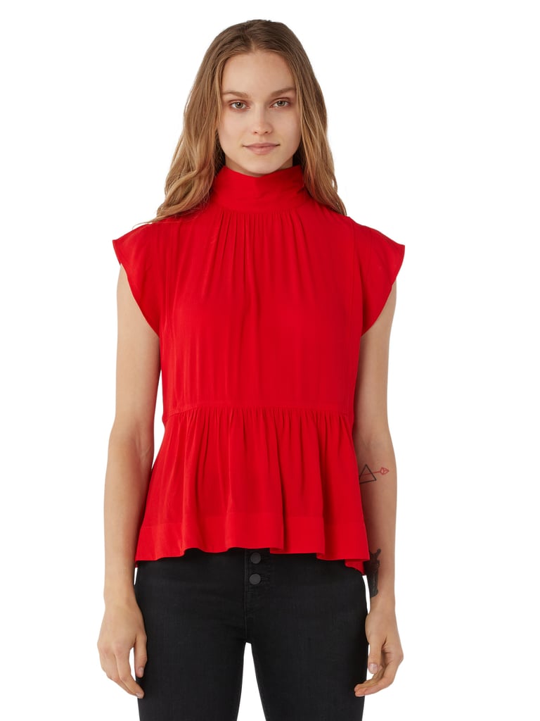 Free Assembly Women's Tie Back Flutter Sleeve Top