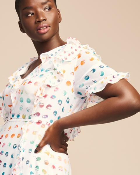 monique lhuillier polka dot dress