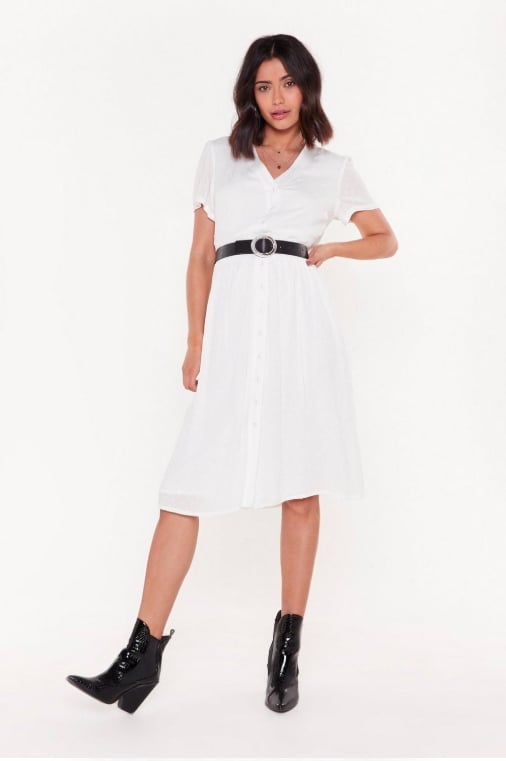 More for V Button-Down Midi Dress