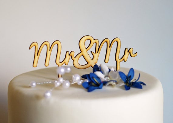 wooden cake topper