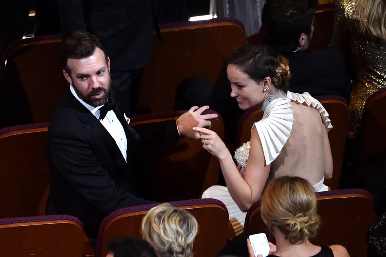 Jason Sudeikis and Olivia Wilde chatted with their seatmates.