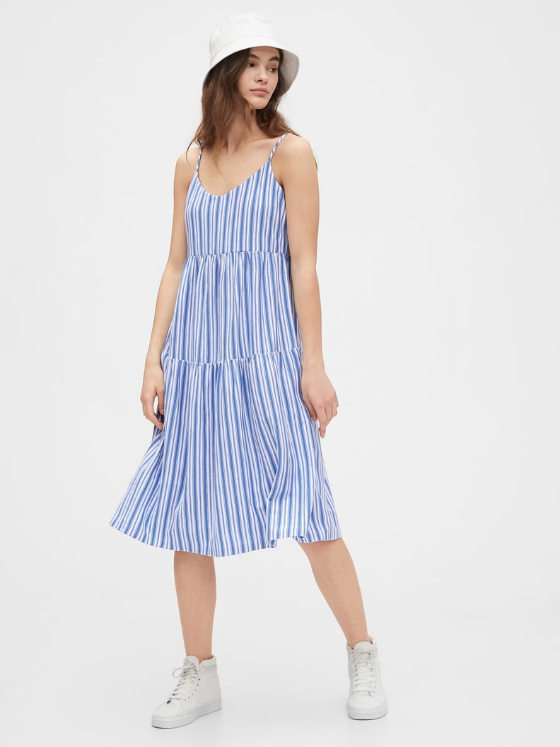 Tiered Cami Midi Dress in Modal-Cotton