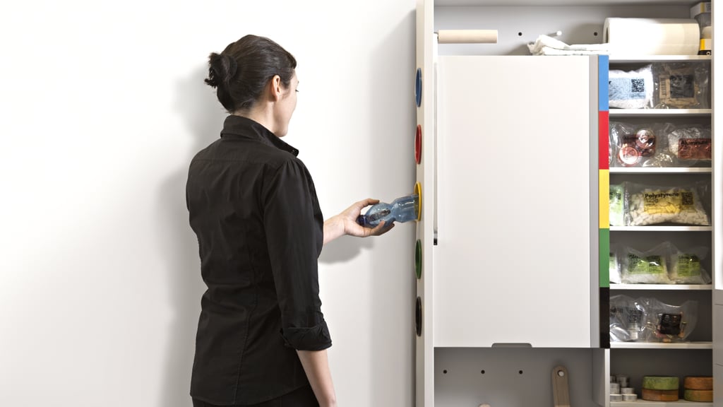 The Thoughtful Disposal System has both a waste and compost system. Both are designed to compact whatever material is placed in it. For nonrecyclable material, users will receive either an energy credit or debit in relation to just how resourceful or wasteful a person was.