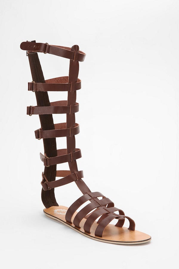 tall white gladiator sandals
