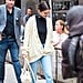 Selena Gomez Wearing Cream Cardigan in New York